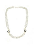White Rhodium Plated Kundan Neckalce - Ruby Raang