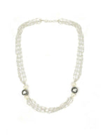 White Rhodium Plated Kundan Neckalce - Ruby Raang