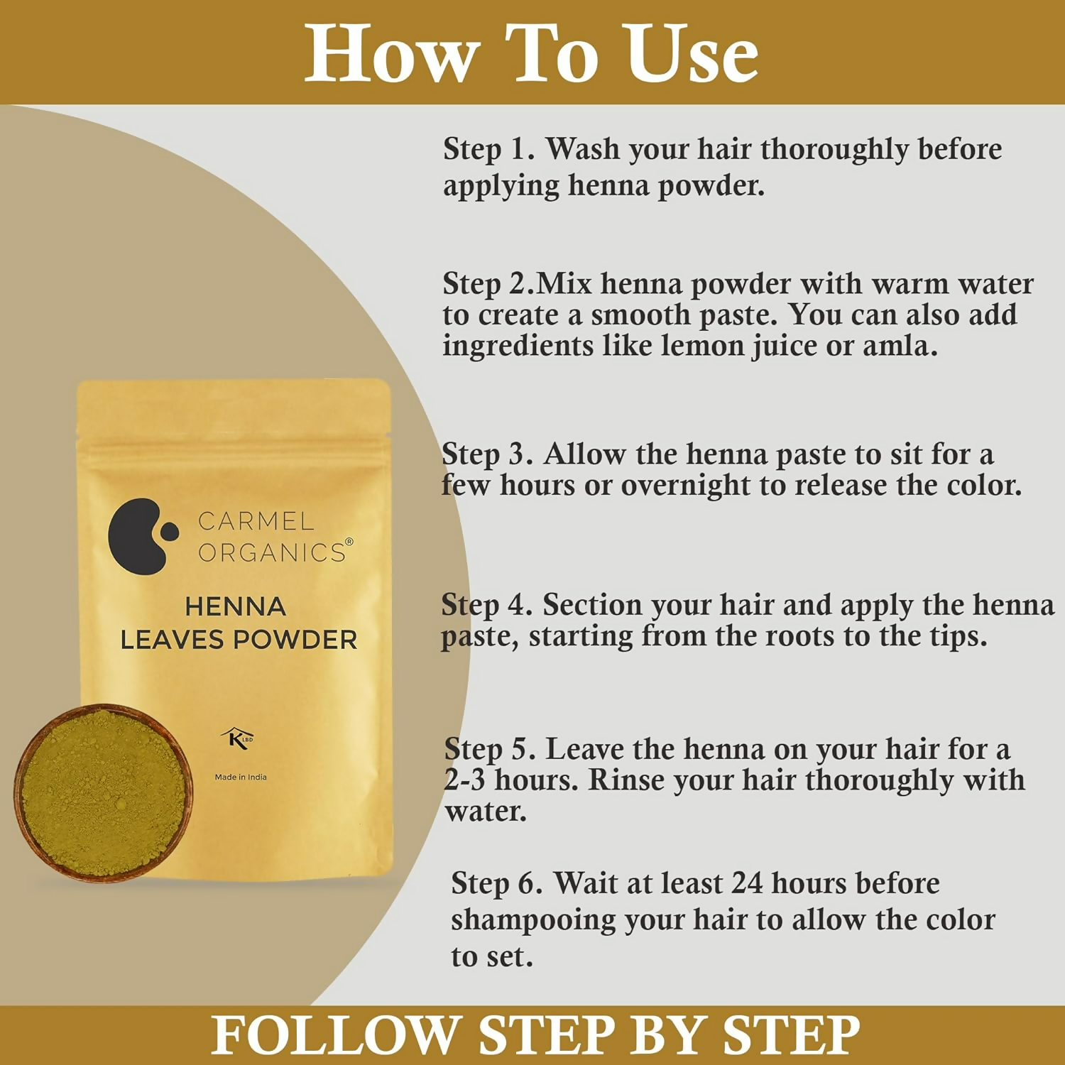 Carmel Organics Herbal Henna Powder