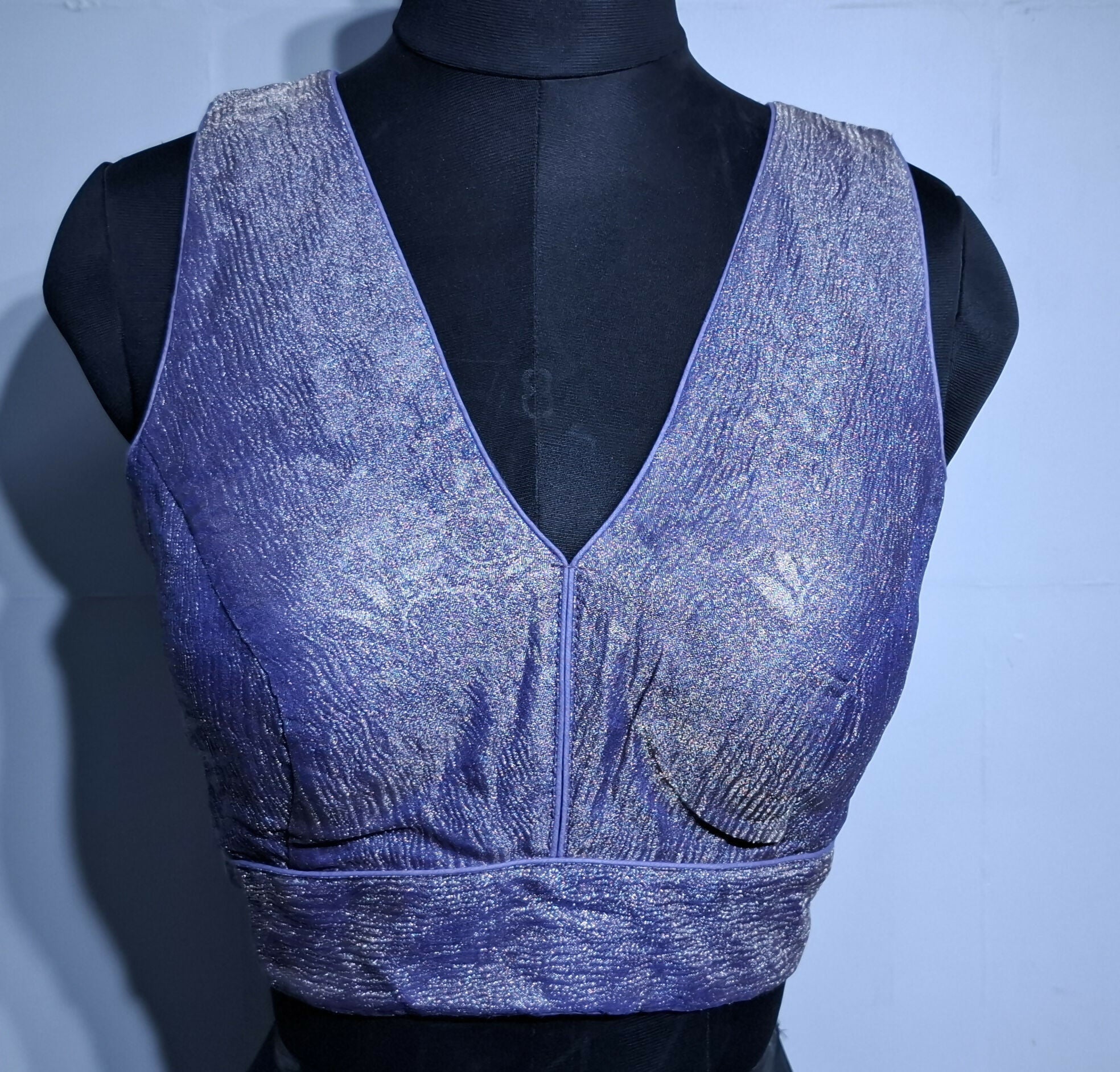 Kia Fashions Lilac Crush Tissue Self Design Readymade Blouse - Distacart