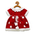 ChutPut Hand knitted Crochet Santa Dress For Baby Girls - Red