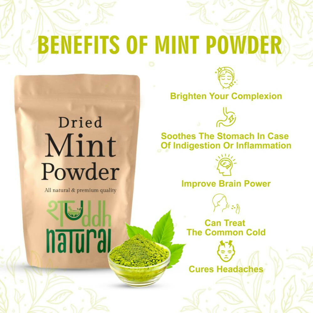 Shuddh Natural Mint Powder - Aromatic Flavor - Distacart