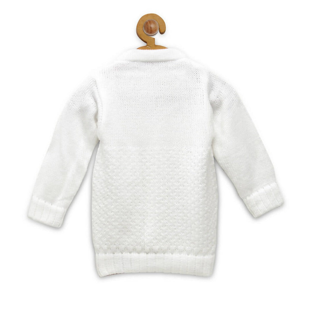 Chutput Kids Cute White Coloured Solid Pullover Sweater