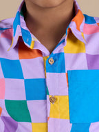 Snakes and Ladders Boys Multi Color Rotary Print Shirt from Siblings Collection