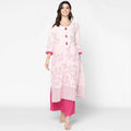 Cheera Hand Block Print Cream Straight Kurta (MAAI-054K)