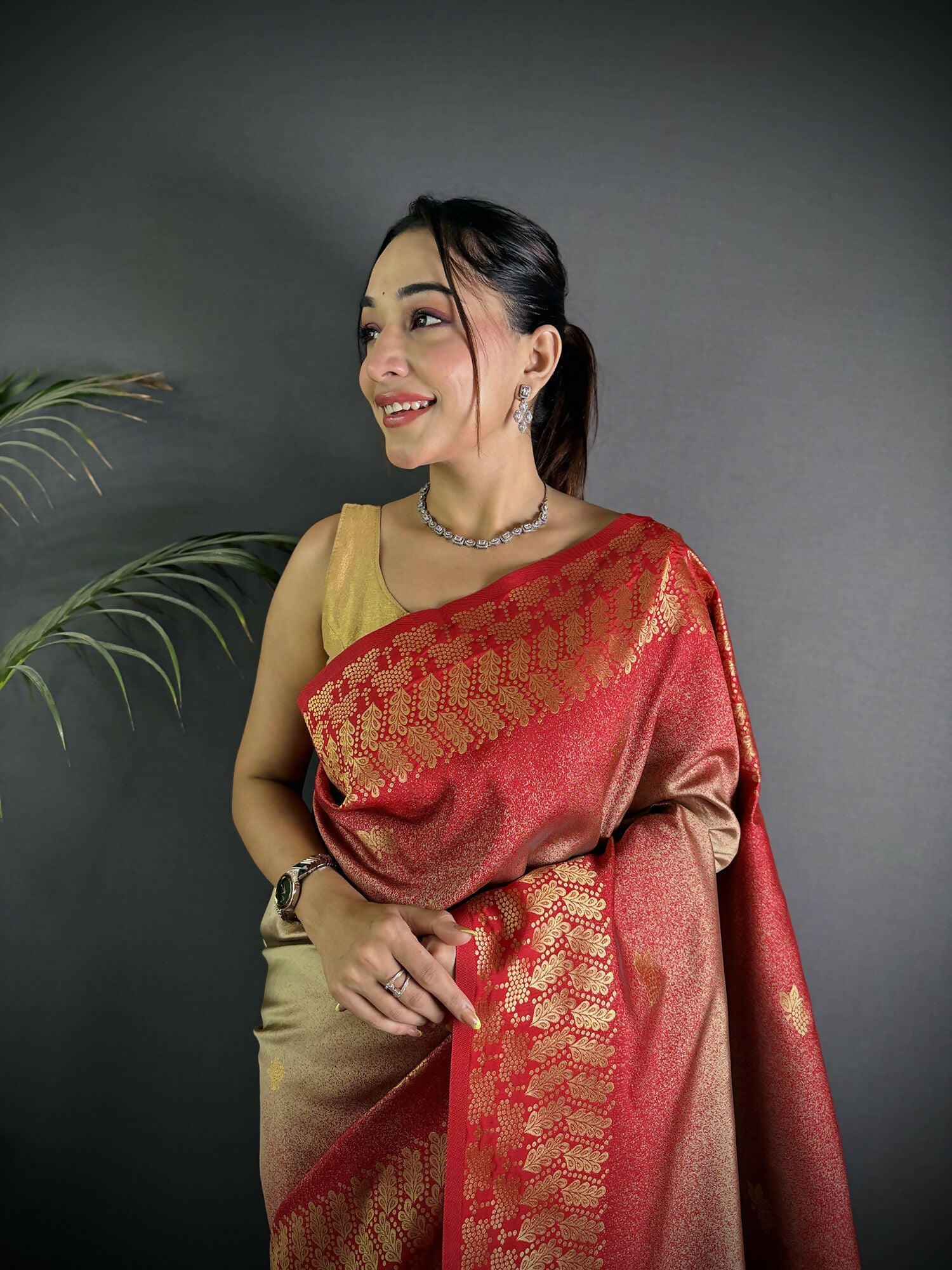 Joban Fashion Beige Handloom Silk Ikkat Saree - Distacart
