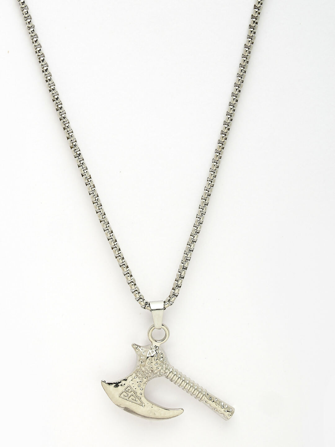 NVR Men's Silver-Plated Stainless Steel Pendant with Chain