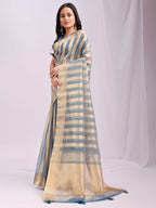 Shree Shyam Fashion Organza Sky Blue Saree - Distacart
