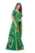 Vamika Green Linen Jari Border Saree