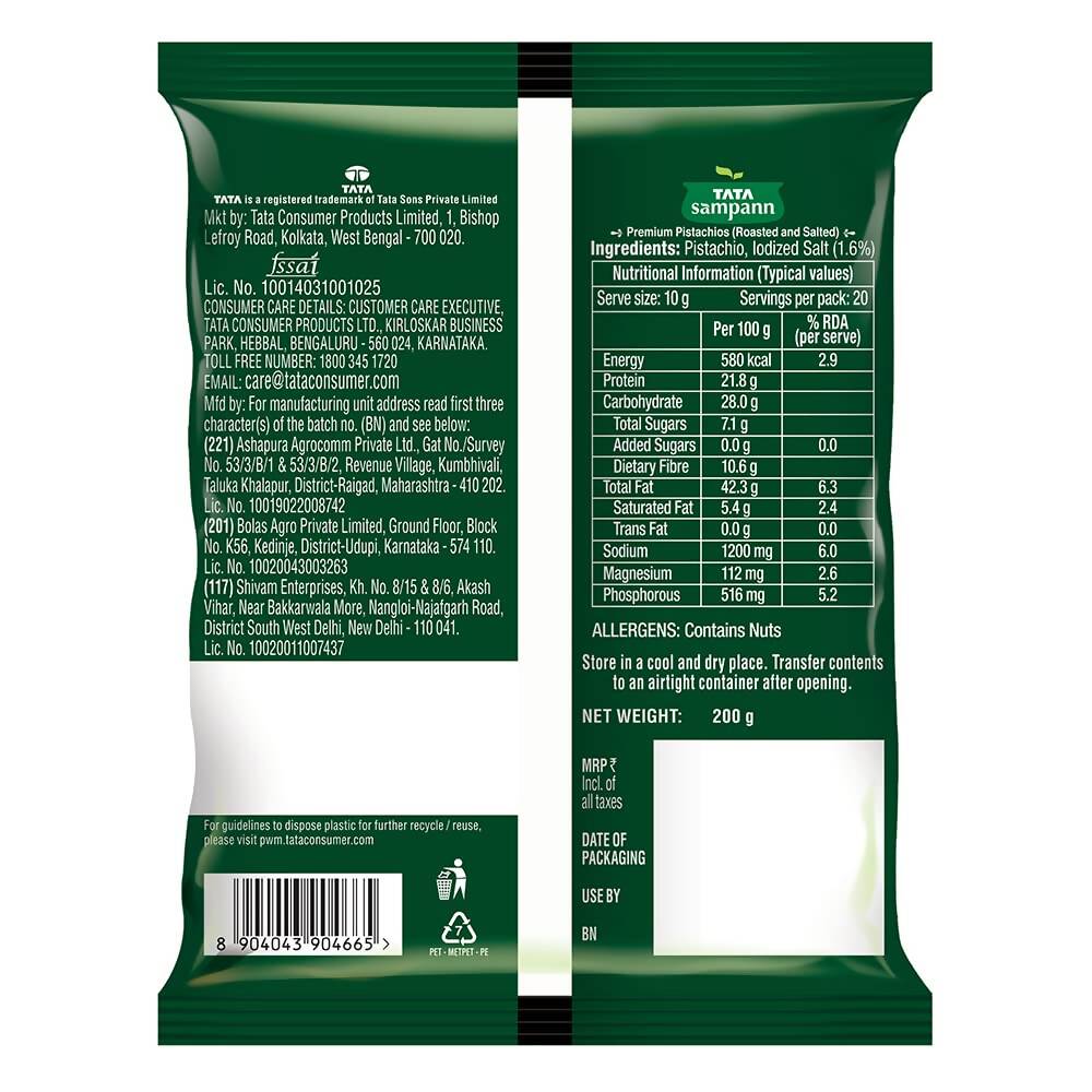Tata Sampann Premium Pistachios Roasted & Salted - Distacart