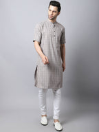 Even Apparels Yellow Pure Cotton Kurta With Band Collar - Distacart