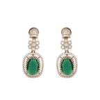 Nuyug 18K Gold Plated Emerald Blossom Necklace Set