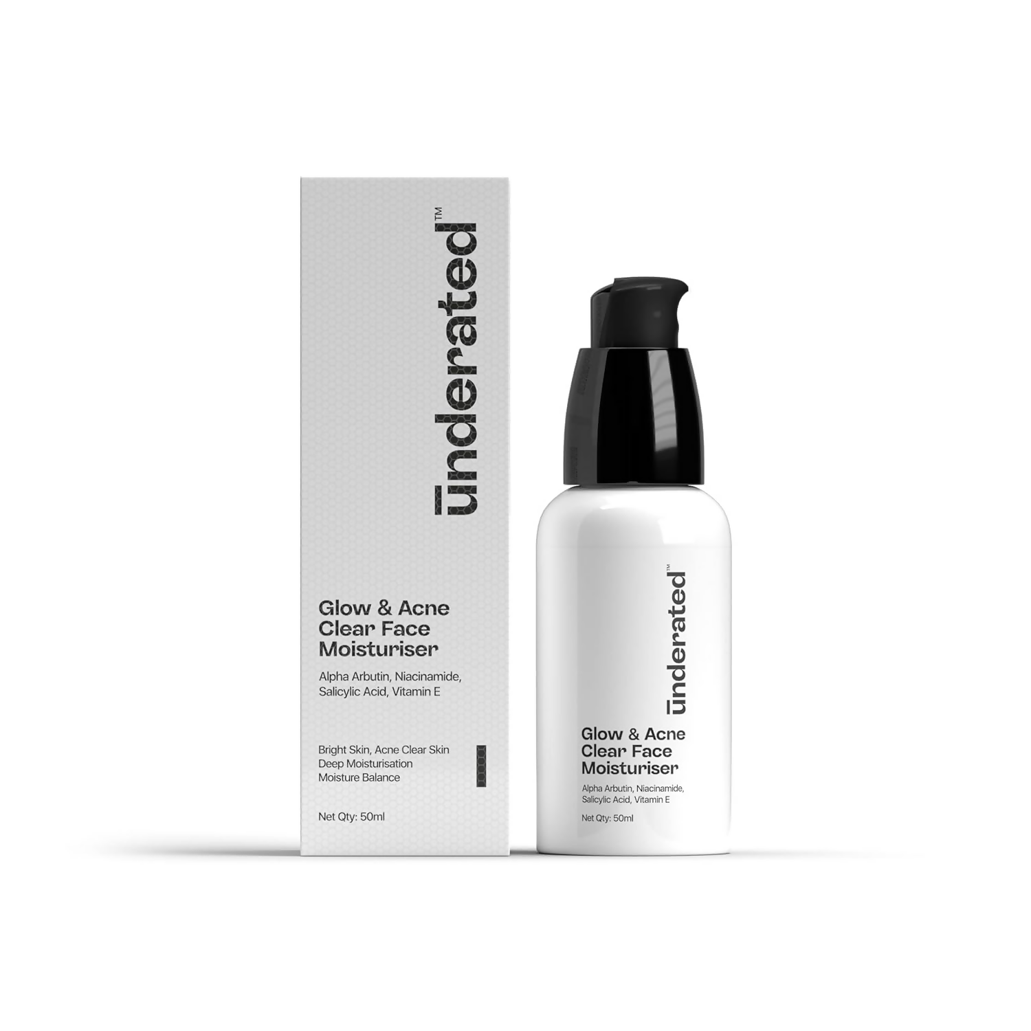 Underated Glow And Acne Clear Face Moisturiser Cream