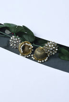 Mominos Fashion Johar Kamal Beautiful Kundan Work Jhumka With White Beads - Distacart