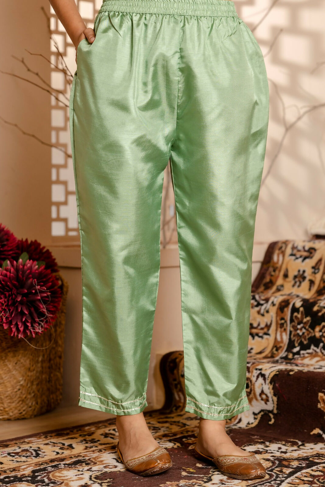 Vellora Pista Silk Blend Casual Suit with Elegant Thread Work