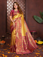 Aastha Fashion Gold Tissue Silk Weaving Saree - Distacart