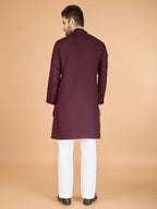 Vastranavya Maroon Exclusive Festival Wear Viscose Silk Thread with Sequence Embroidered Work Kurta with Dupatta