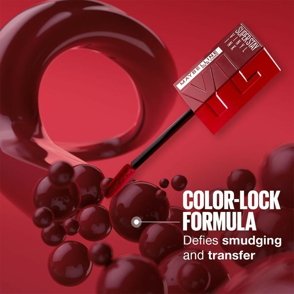 Maybelline New York Super Stay Vinyl Ink Liquid Lipstick, Instant Shine Lasts Up To 16H - Tempting