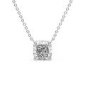 Cauer Elegant 14K White Gold Plated Moissanite Pendant Necklace
