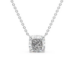 Cauer Elegant 14K White Gold Plated Moissanite Pendant Necklace