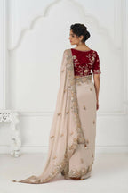 Kesar Fab Chiku Color Stunning Fendi Silk With Zari & Sequins Elegance Saree