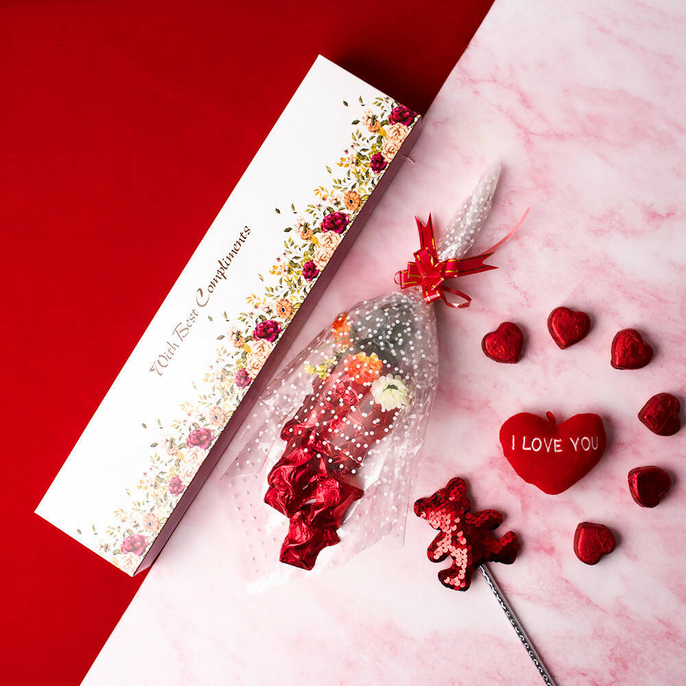 Dibha Ruchoks Valentines Special Rose Shape Chocolates Bouquet