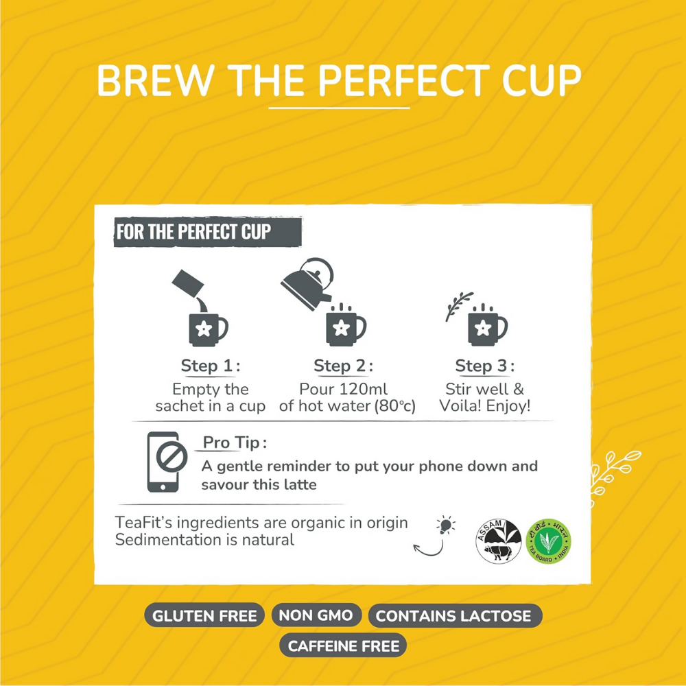 TeaFit AM/PM Wellness No Sugar Tea Premix - Ginger Tea & Turmeric Latte - Distacart