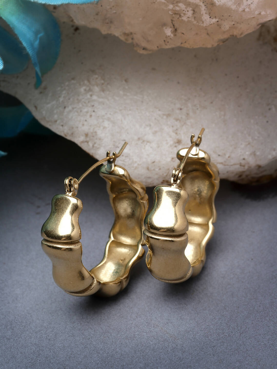 NVR Women Gold Circular Hoop Earrings - Distacart