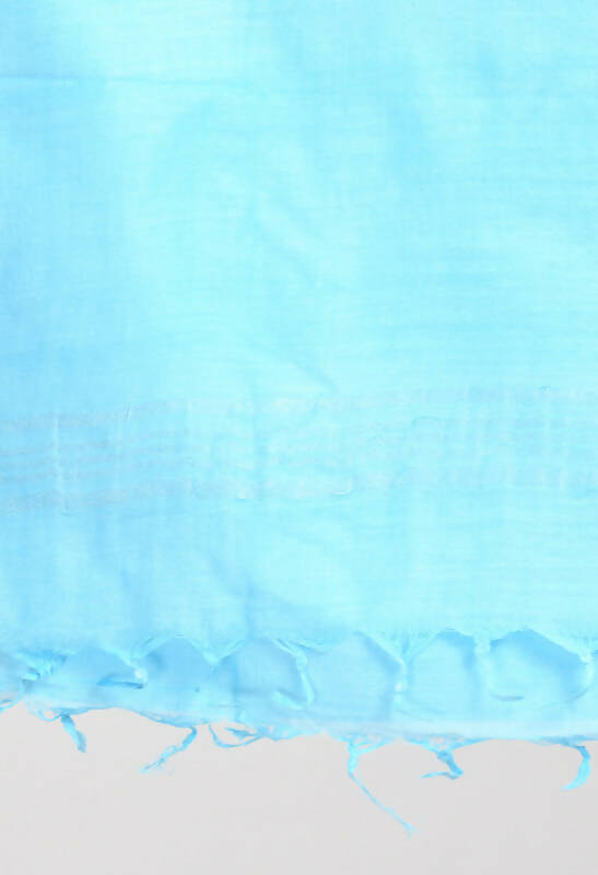 Mominos Fashion Moeza Women's Linen Cotton Silver Border Sky Blue Dupatta - Distacart