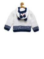 Chutput Kids Woollen Hand Knitted Tacky Design Sweater - White