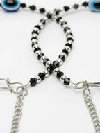 NVR Women Evil Eye Silver Plated Artificial Beads Anklet