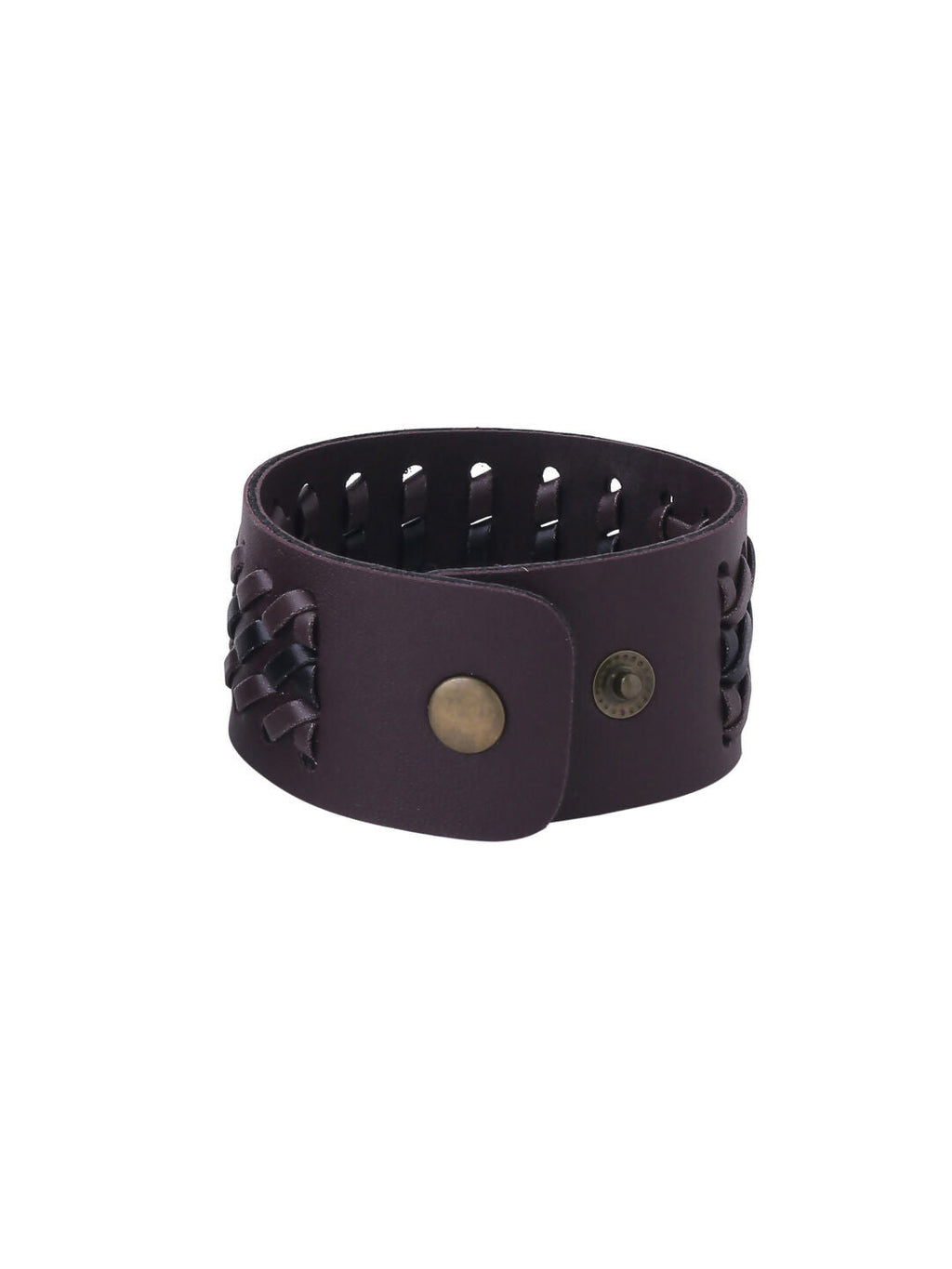 NVR Men's Set of 2 Brown Leather Bracelet - Distacart