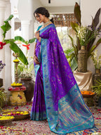 Shree Shyam Fashion Violet Soft Silk Saree - Distacart