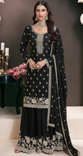 Anaita Black Chinon Embroidered Thread Work Stitched Salwar Suit - Distacart