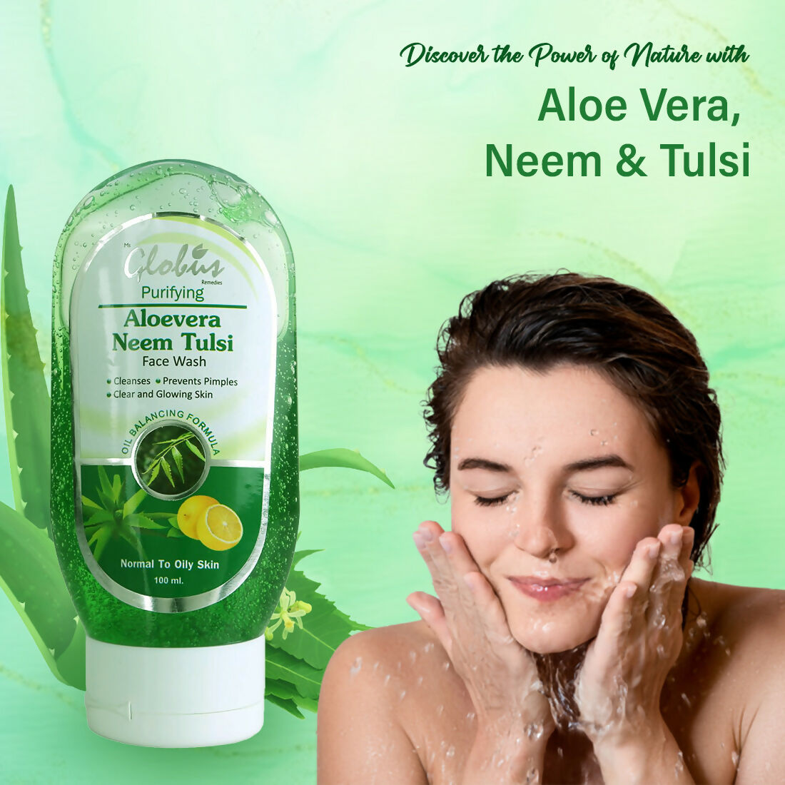 Globus Remedies Aloe vera Neem Tulsi Face Wash
