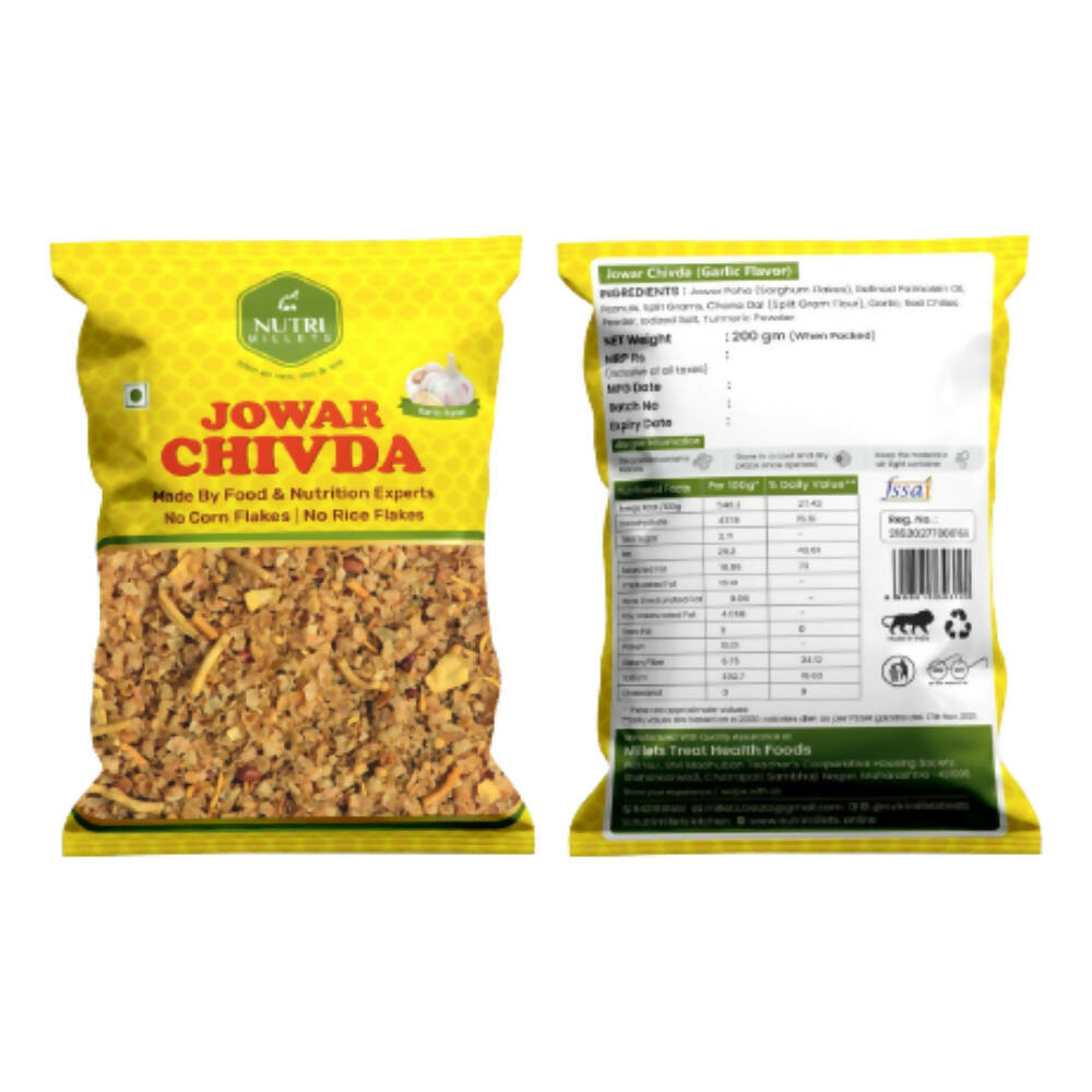 NutriMillets Jowar Flakes Chivda - Garlic Flavor