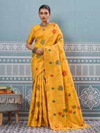 Shree Shyam Fashion Yellow Silk Saree - Distacart