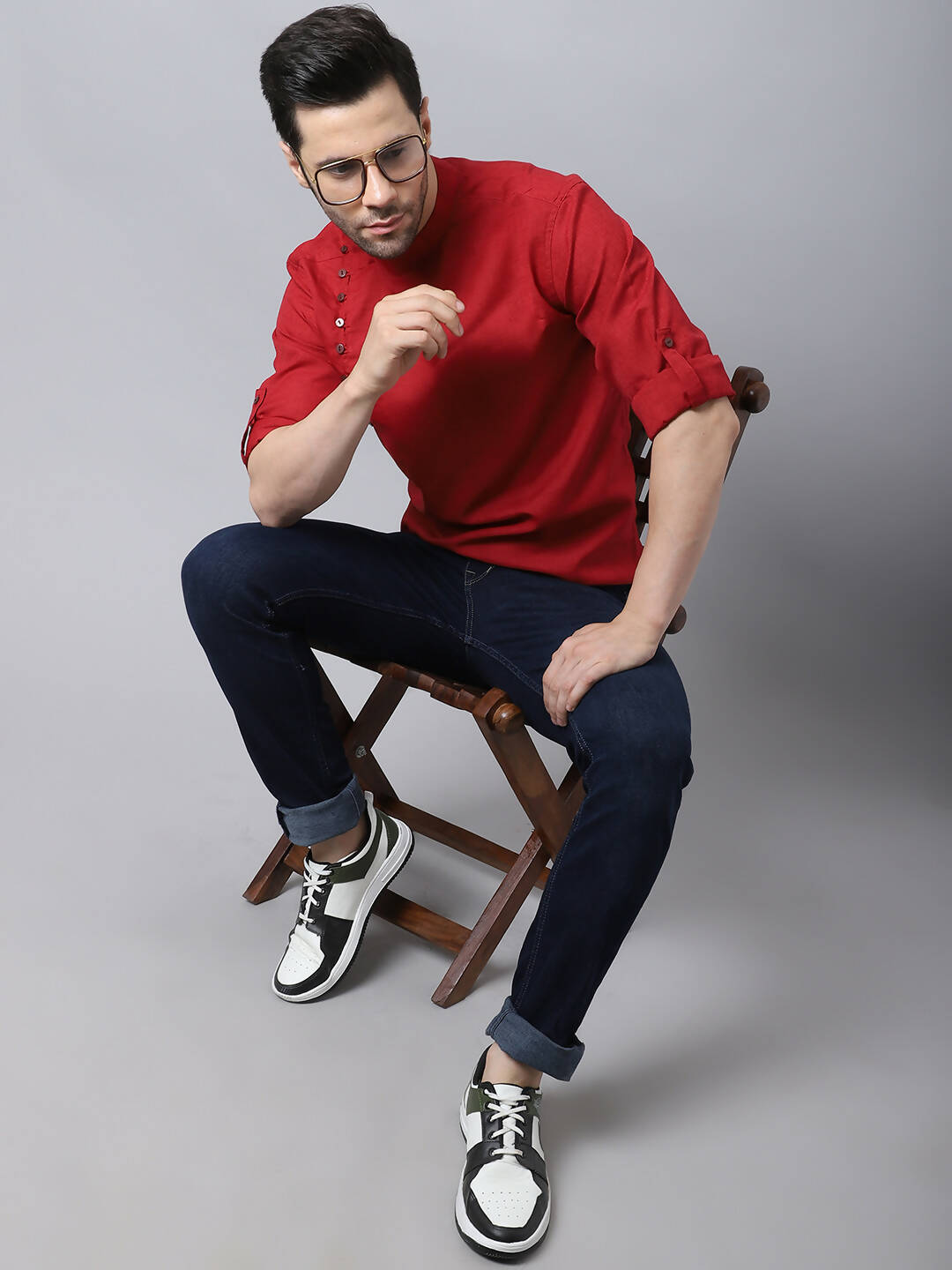 Even Apparels Maroon Pure Cotton Men's Kurta With Side Placket