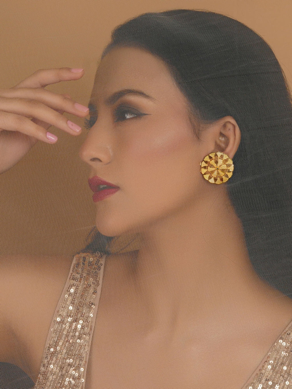 Golden Earrings (Gold) - Ruby Raang - Distacart