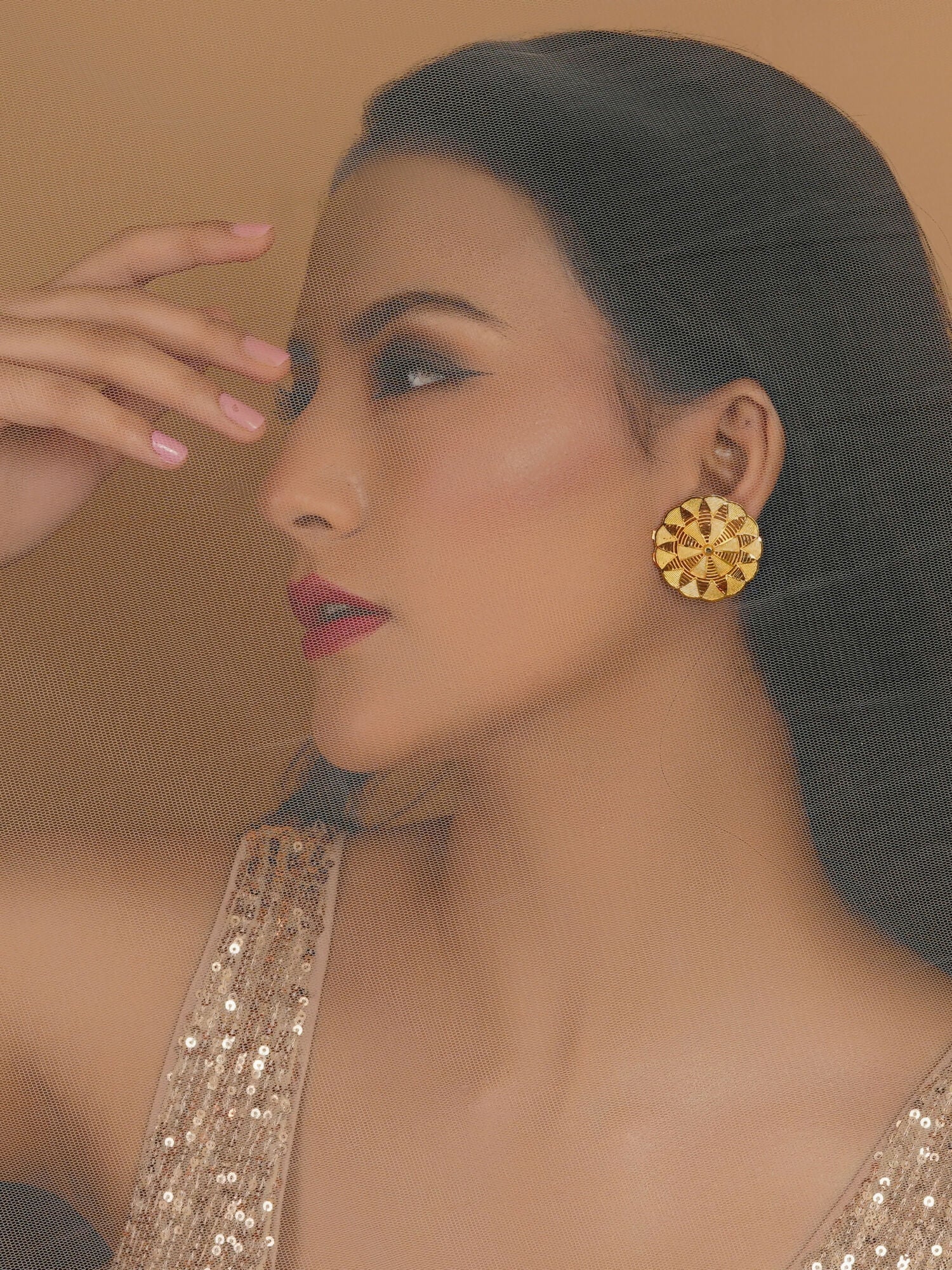 Golden Earrings (Gold) - Ruby Raang - Distacart