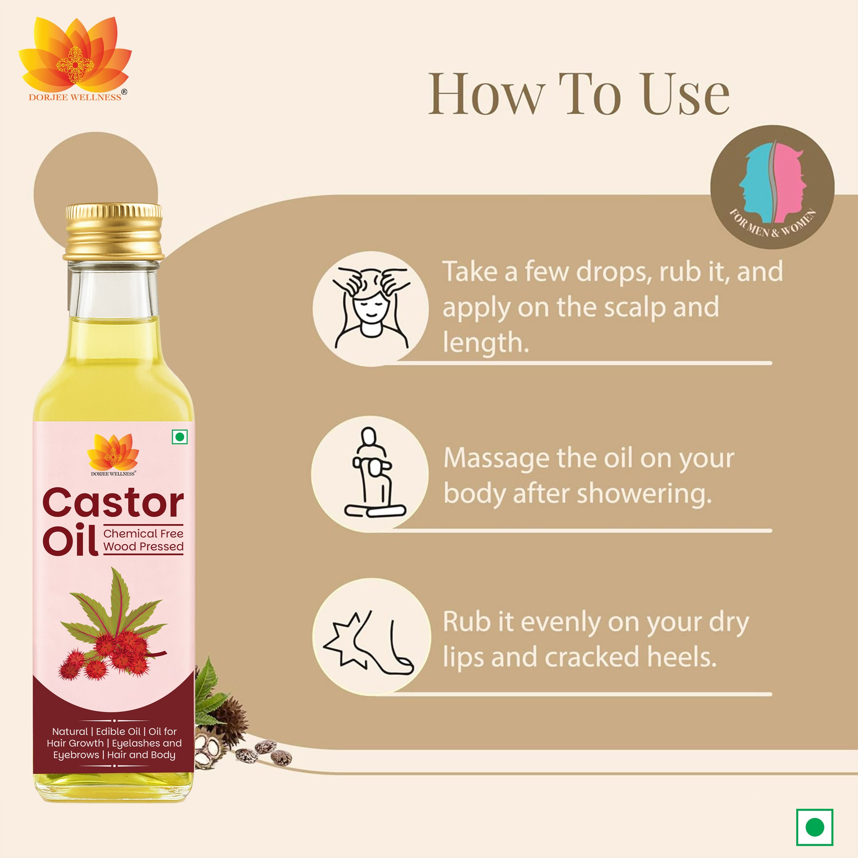 Dorjee Wellness Wood Pressed Castor Oil - Distacart