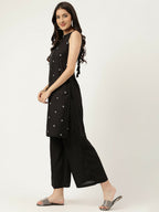 Joban Fashion Black Rayon and Embroidered Work Straight Kurta Bottom Set