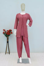 Anaita Pink Faux Georgette Readymade 2 Piece Set with Embroidery Work - Distacart