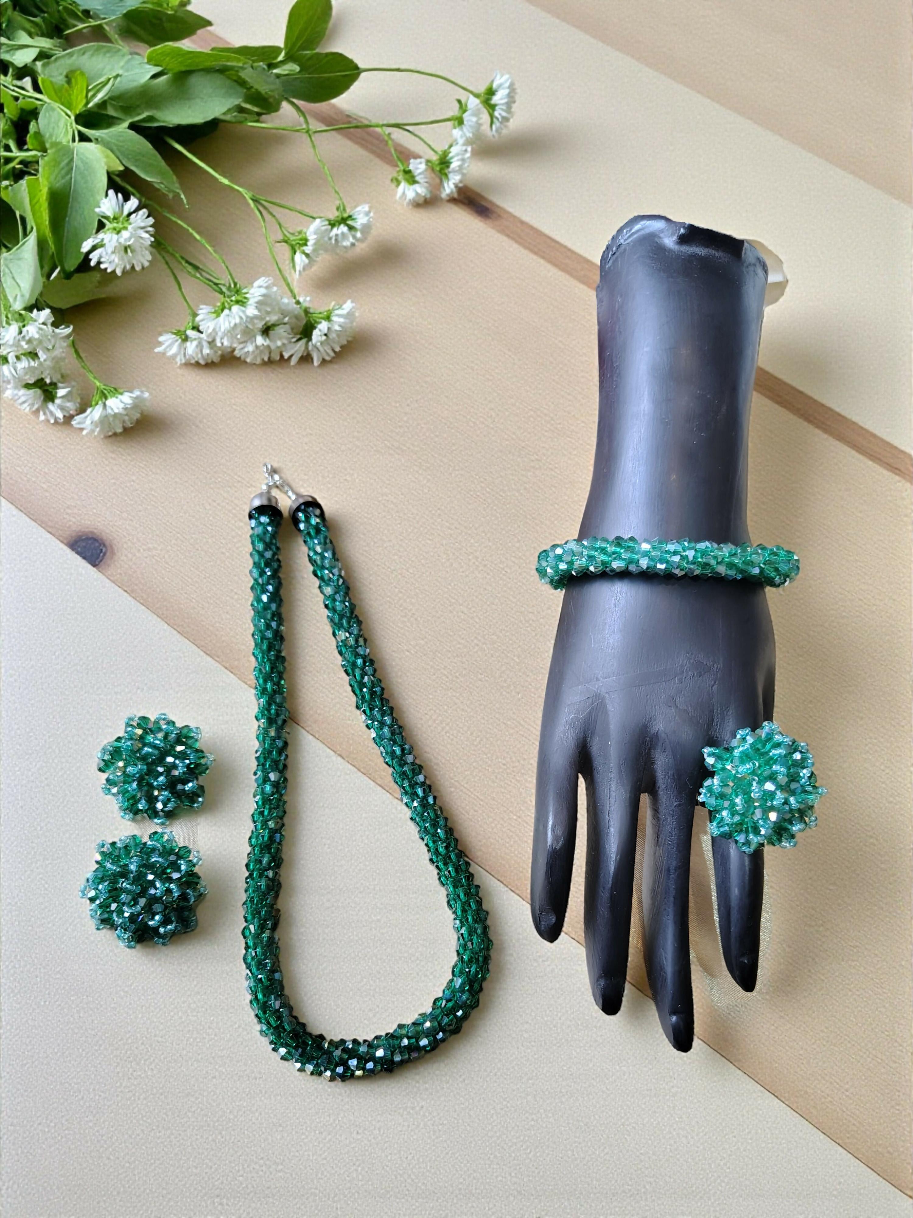 Inhanns Rangshine 4-In-1 Crystal Glam Set - Handmade - Sea Green