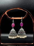 Joban Fashion Women Pink Black Polish Antique Look Earring - Distacart