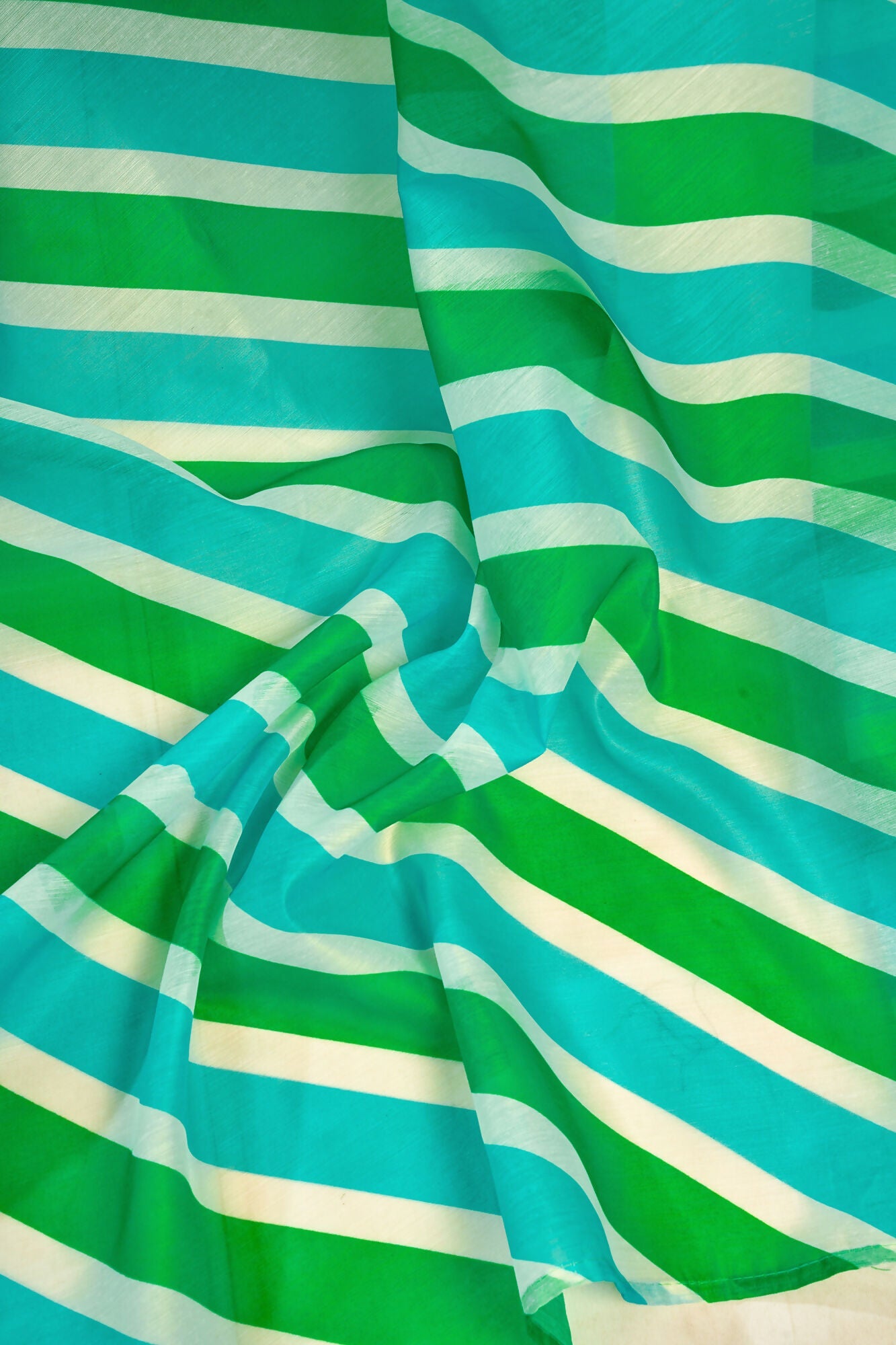 Vastranavya Green Digital Printed Linen Ready To Wear Designer Saree with Unstitched Blouse - Distacart