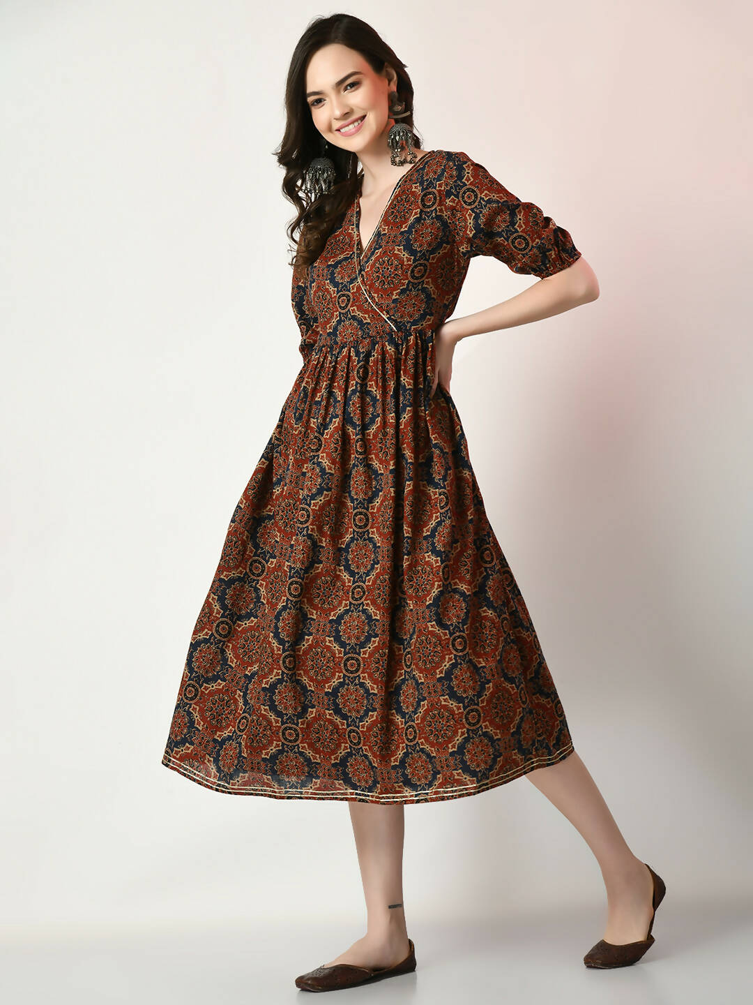 Myshka Women's Multi Empire Printed Dress - Distacart
