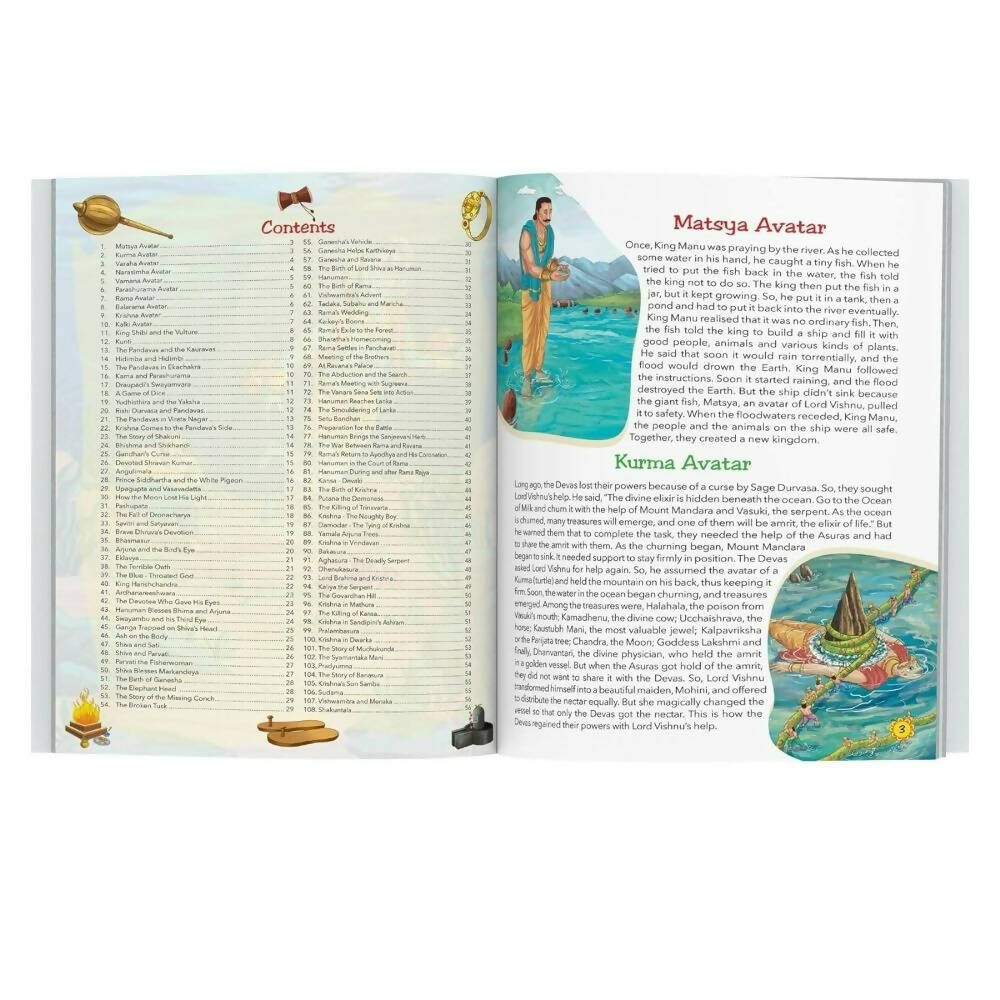 108 Indian Mythology Stories (Illustrated) - Story Book For Kids - Distacart