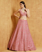 Jyoti Fashion Peach Cording Dori with Zari Thread Sequence Embroidery Malai Satin Silk Lehenga Choli with Dupatta