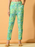 Myshka Women's Multi Printed Coat With Trousers